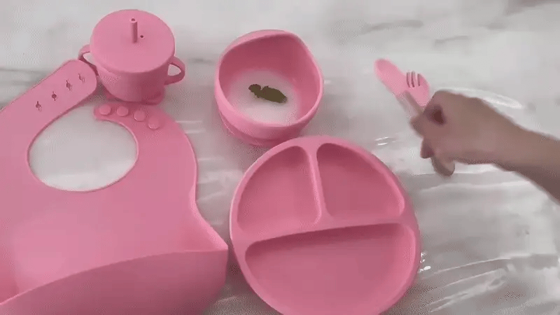 Silicone Baby Cutlery Set-Premium Silicone Baby Feeding Set-Free Shipping