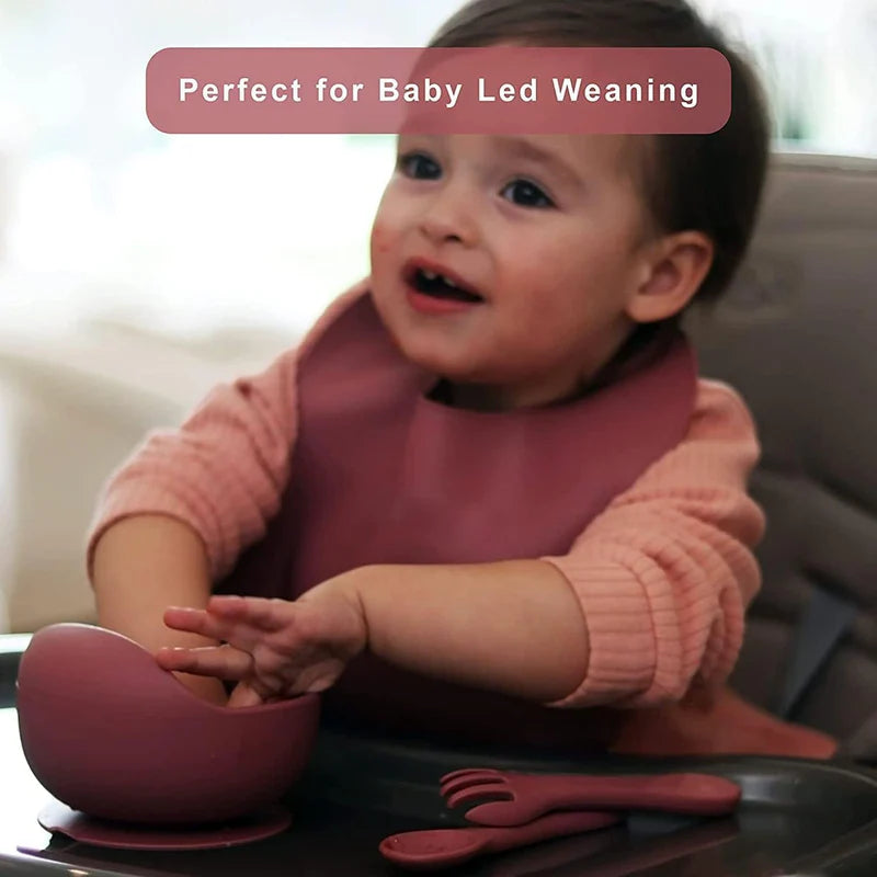 Silicone Baby Cutlery Set-Premium Silicone Baby Feeding Set-Free Shipping