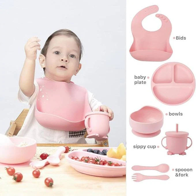Silicone Baby Cutlery Set-Premium Silicone Baby Feeding Set-Free Shipping