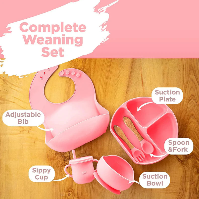 Silicone Baby Cutlery Set-Premium Silicone Baby Feeding Set-Free Shipping