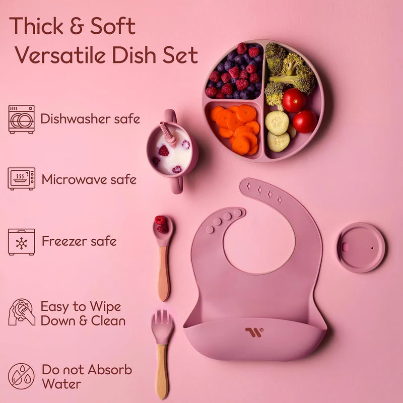 Silicone Baby Cutlery Set-Premium Silicone Baby Feeding Set-Free Shipping